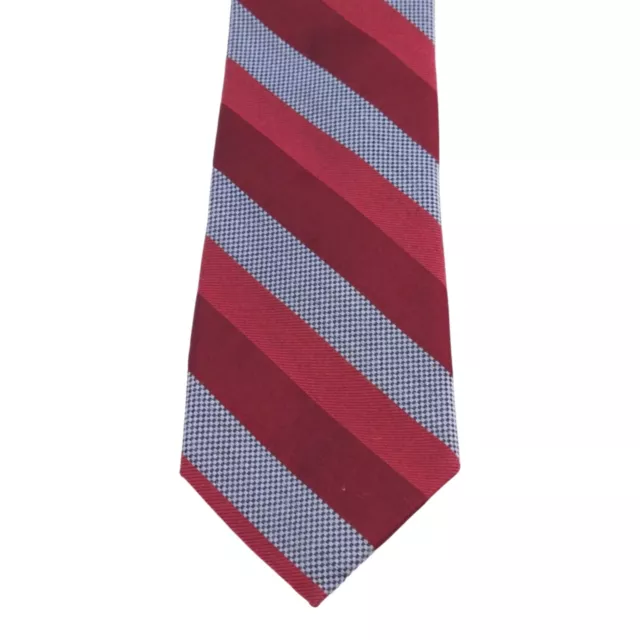 NAUTICA Mens Slim Tie Silk Wool Blend Narrow Burgundy Navy Gray Striped Necktie 2