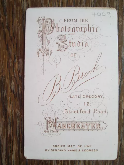Victorian Gentleman, Smartly Dressed - Cdv By B. Brook, Manchester 2