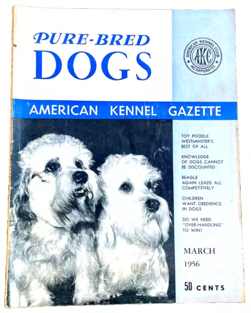 AKC DOGS 1956 American Kennel Gazette Vintage Collectible Large Dog Magazine