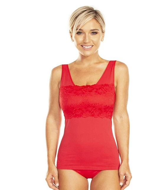 Rhonda Shear Lace Overlay Tank With Shelf Bra FOR SALE! PicClick UK