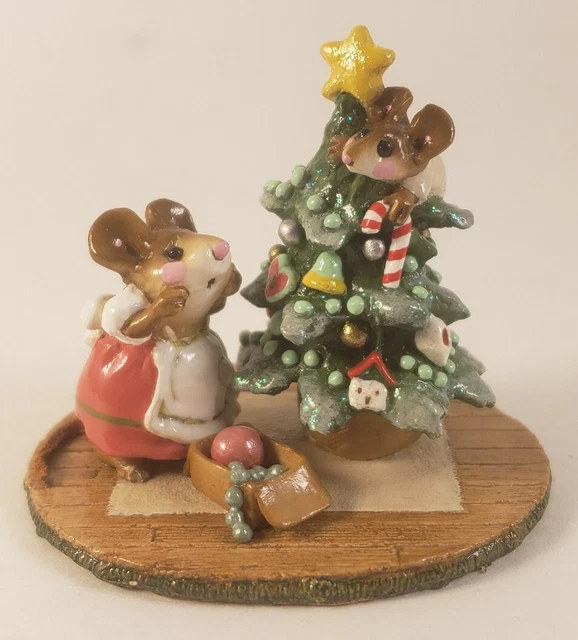 Wee Forest Folk - Scamper Raising Cane- M-240 Annette Peterson Retired Christmas Wee Forest Folk - Scamper Raising Cane- M-240 Annette Peterson Retired Christmas