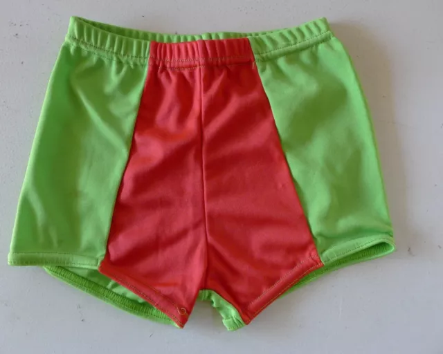 Vintage retro true 60s unused Boys swimsuit  age 6 - 7 yo trunks green NOS