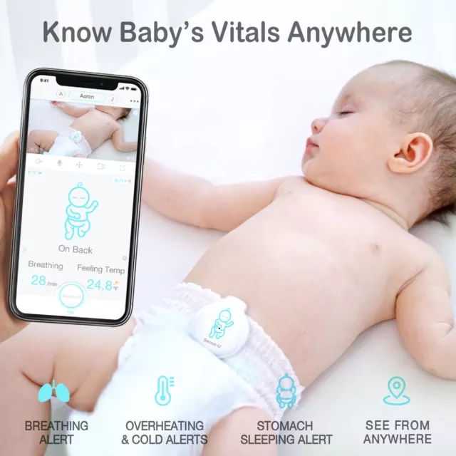 Sense-U Video+Breathing Baby Monitor 3: Breath, Temp, Rollover, Video, Anywhere 3