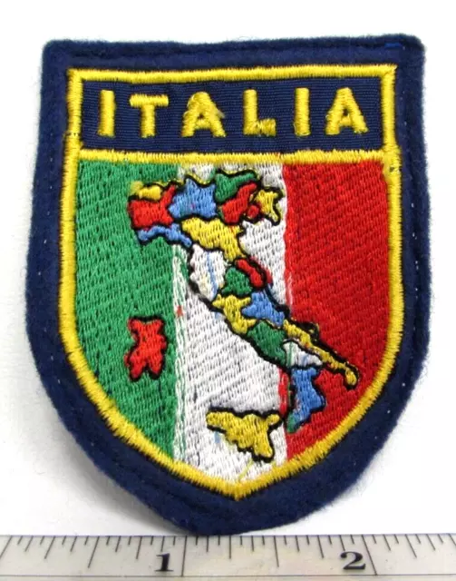 Vintage Italia Italy Map Flag Jacket Patch Badge Italian Travel Souvenir