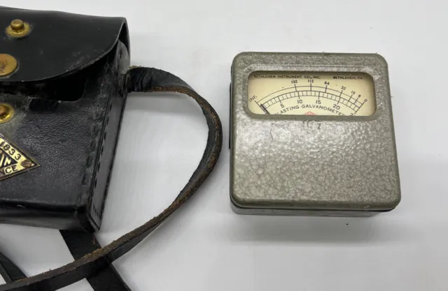 Vintage Austin Blasting Galvanometer with leather case Bethlehem Instrument PA