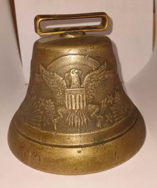 Vintage Brass Eagle Shield Wheat Bell Liberty Stars