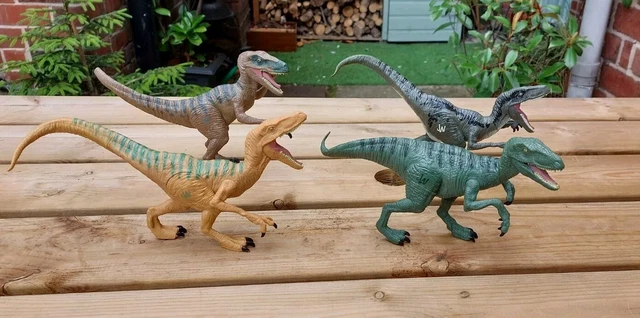 JURASSIC WORLD RAPTOR Pack Blue Echo Delta Charlie Dinosaur Figures £19 ...
