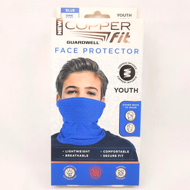 Copper Fit Youth Face Protector Blue Ages 8+ One size Fits Most Guardwell