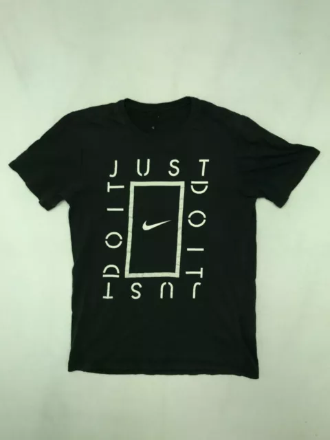 Nike Just Do It Size S Adult Short Sleeve Graphic Mens Faded Black Tee T-Shirt