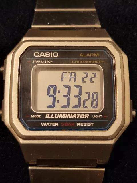Casio Illuminator Digital Watch Original Stainless Steel Band Water Resistant...