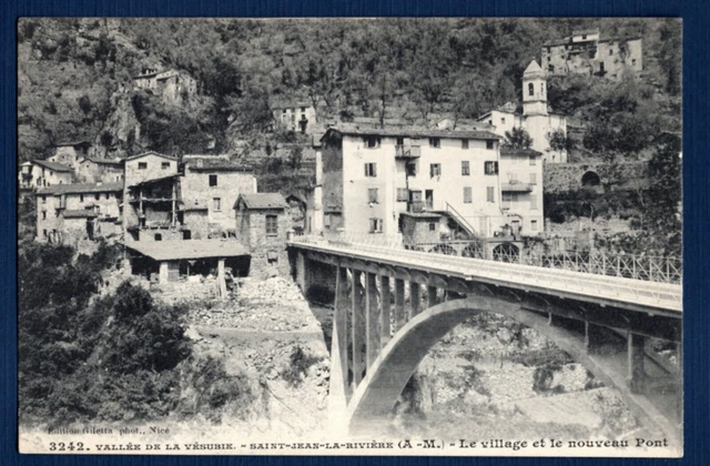 CPA Saint-Jean-de-la-Rivière Vallée de la Vésubie Village Pont France Postcard