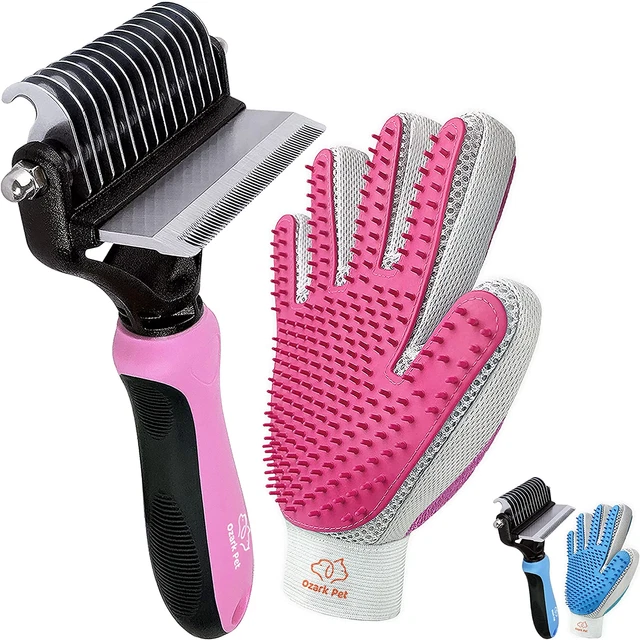 Dog Brush and Cat Brush-With Deshedding Brush, Dog Dematting Tools and 2 Side Sh