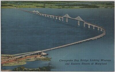 Chesapeake Bay Bridge, Maryland MD ~ Aerial View   Western Eastern Shores of MD