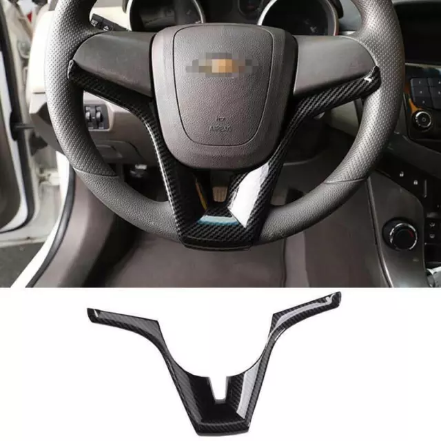 For Chevrolet Cruze 2010-2016 Carbon Fiber Steering Wheel Strip Cover Trim 1PCS