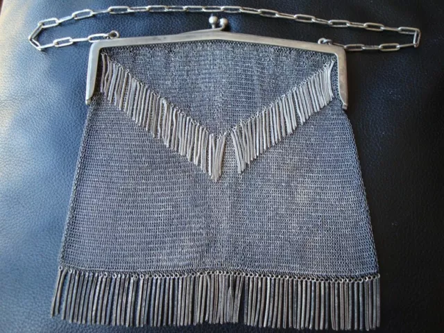 ANTIQUE SILVER GORGEOUS bag Art Novo Style Blue Tourmaline 268 Grams XIX cent.