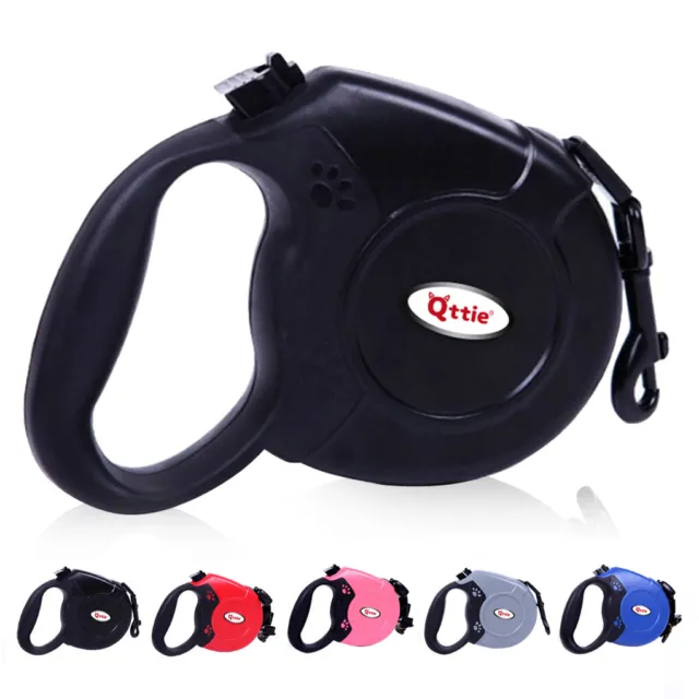 Qttie 8M Long Dog Lead Leash Strong Retractable Extendable Lockable Heavy Duty