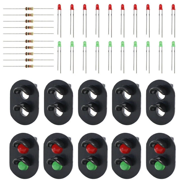 Lot 10 éclairages LED Voie Ferrée échelle N, Mats, Pour Modélisme, 3V DC/AC