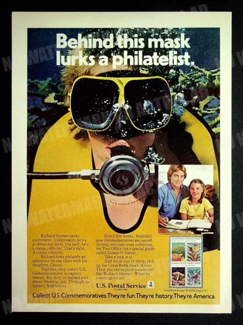 USPS Coral Reefs Stamps 1980 Trade  Print Magazine Ad Poster ADVERT