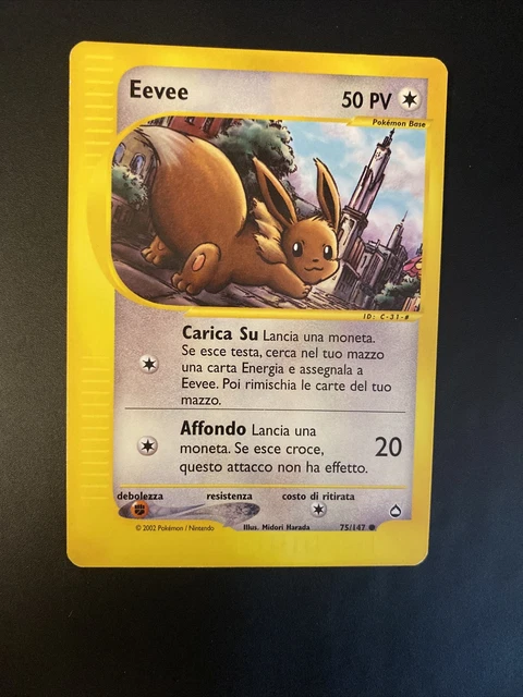 Pokemon Old Commun Non Holo Set Aquapolis Ita 75/147 Eevee