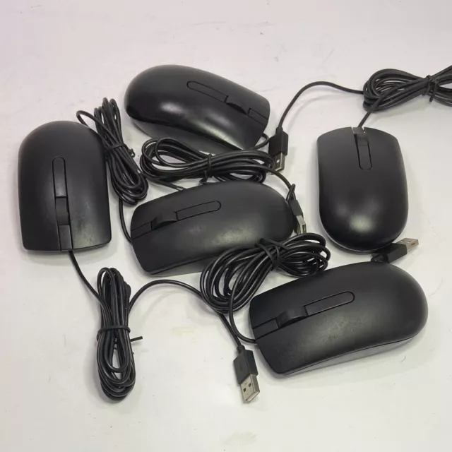 Bulk lot of 5 x Genuine Dell MS116 USB Optical Wired Mouse - Sale for 5 mice