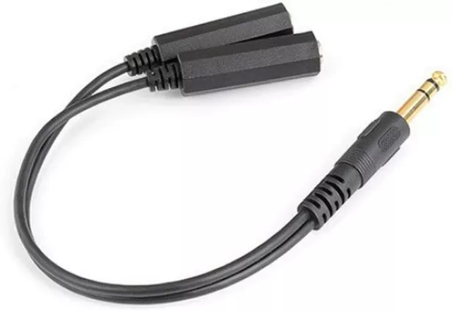 Prise Jack 6.35mm mâle stéréo vers double  femelle Audio Y Cable PRO Splitter