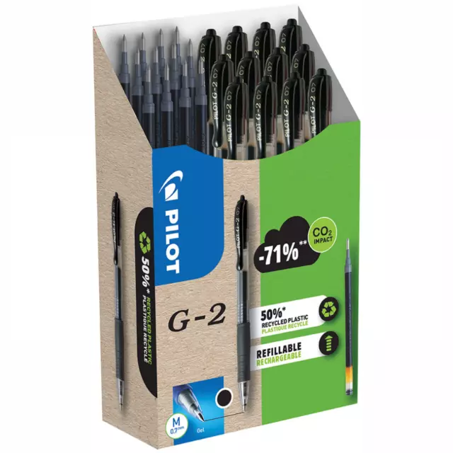 Pilot G2 07 Gel Rollerball Pen 0.7mm Medium BegreeN Pen and Refill Pack Black