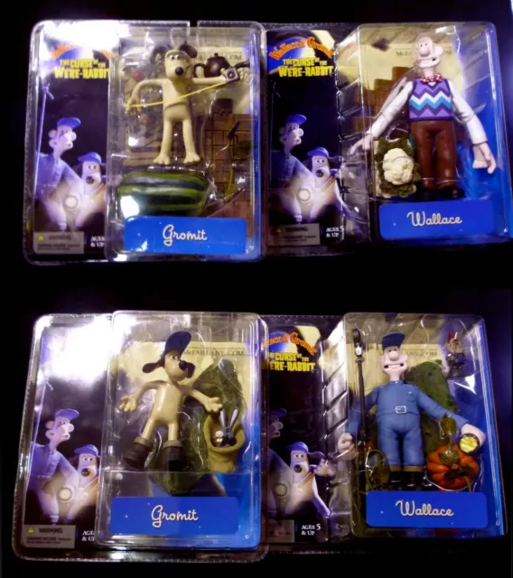 Wallace & Gromit Movie 4 Figure Set McFarlane New 2005 Set A + B Amricons WG