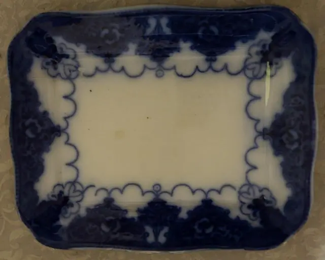 Beautiful Flow Blue 11” Serving Tray – VERY OLD PIECE - GDC – COLLECTIBLE TRAY