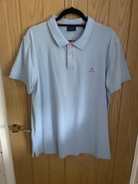 POLO GUANT XXL 2XL cotone stretch blu cielo £85