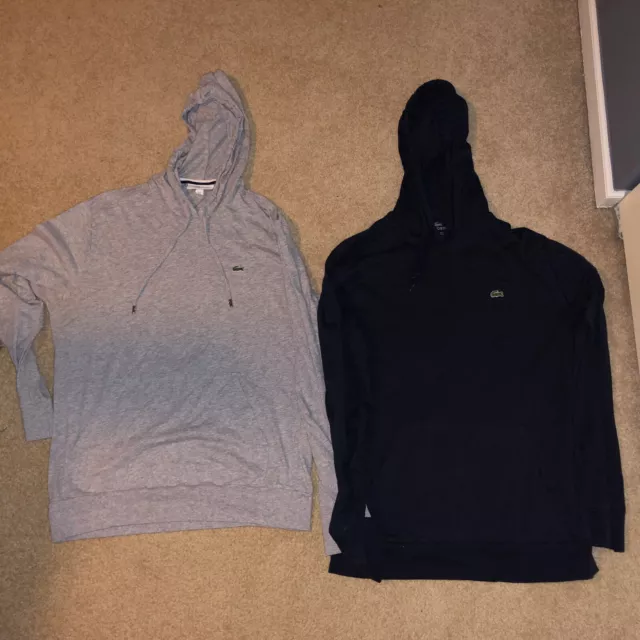 Lacoste Lightweight Hoodie Lot 5 And 6 Grey Navy Blue Men’s