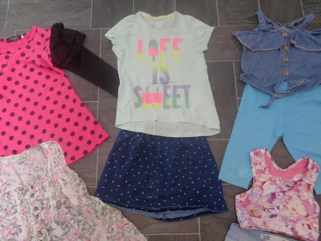 pacchetto vestiti ragazze-3-4 anni-abito maglione, gonna denim + pantaloncini, leggings + 4 top 7
