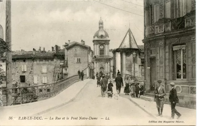 Postcard / Carte Postale / Bar Le Duc La Rue Et Le Pont Notre Dame