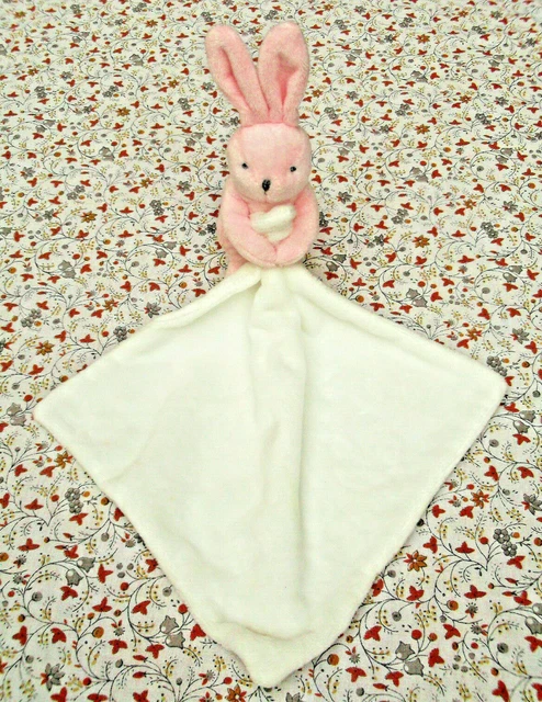 L/ Doudou Jacadi Lapin Rose Mouchoir Blanc 35Cm Neuf