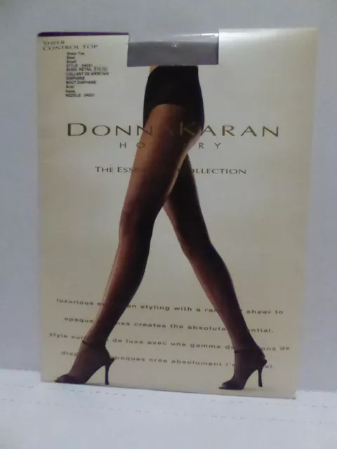 DONNA KARAN ESSENTIAL Collection Pantyhose Small Steel Color Sheer ...
