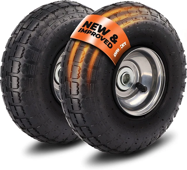 10" Heavy Duty 4.10/3.50-4 Tire - Dolly and Hand Trucks Wheels Rep. - 2 Pack