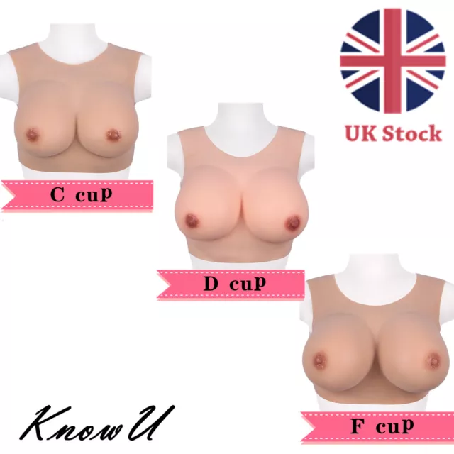 UK Stock Silicone Breast Forms Plate Crossdresser Fake Boobs Transgender
