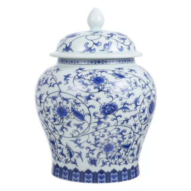 Chinese Tea Canister Ceramic Blue White Porcelain Sugar Bowl