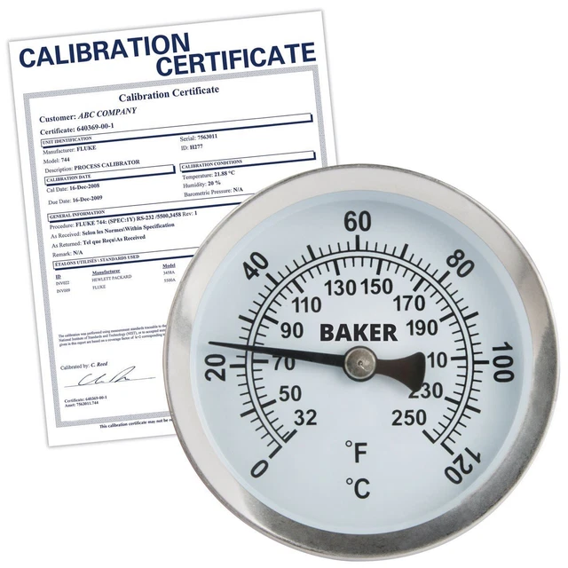 Baker B2100-NIST Pipe Surface Thermometer, 32 to 250&deg;F (0 to 120&deg;C),