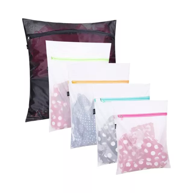Set of 5 Mesh Laundry Bags-1 Extra Large, 2 Large & Medium for Blouse, Hosier...