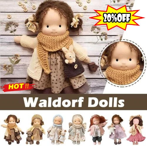 Doll Waldorf Plush Doll Handmade Cotton Play Doll Girls Birthday Gift HOT 2023