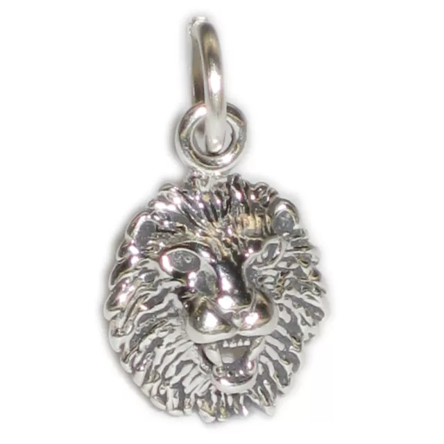 Lions head TINY sterling silver charm .925 x 1 Lion charms