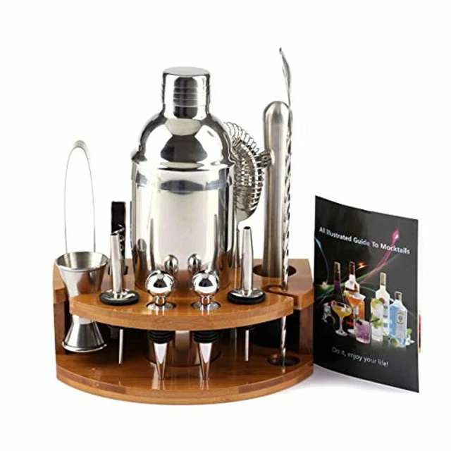 Ensemble de shaker à cocktail (12 pièces) ： Mélangeur à martini en acier i