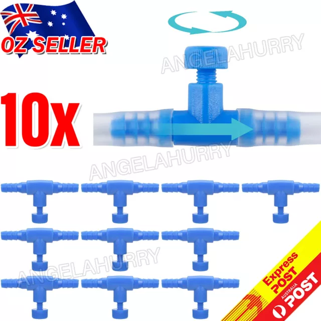 10x Fish Tank Aquarium Airline Regulator Pump Air Line Tube Flow Control  NEW