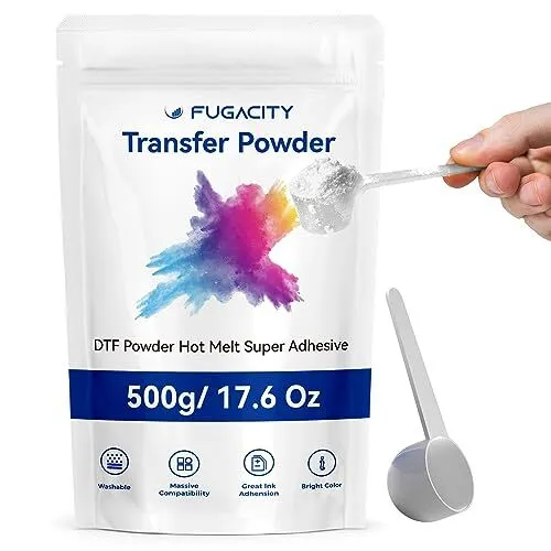 DTF Powder Sublimation White Digital Transfer Hot Melt Adhesive- 17.6 OZ/ 500...