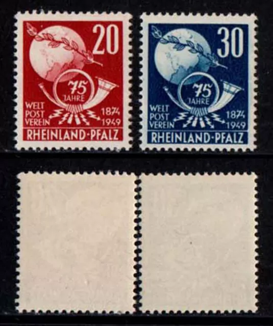 Französische Zone Rheinland Pfalz Mi. Nr. 51 - 52 postfrisch Jahrgang 1949 (16)