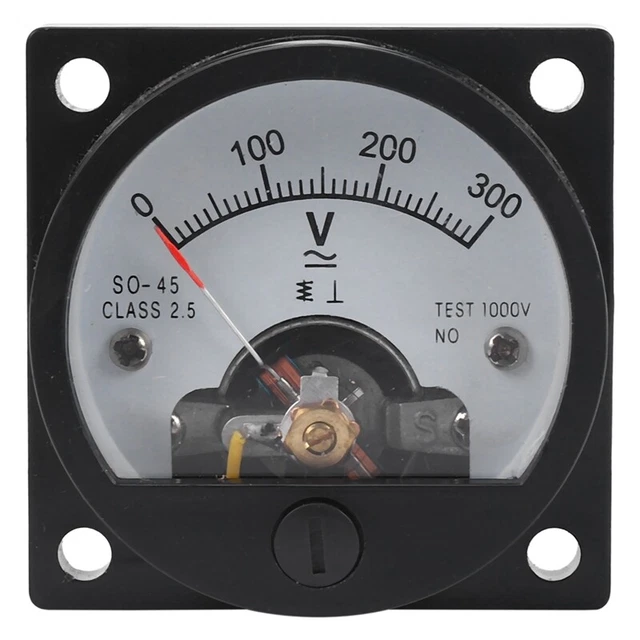 Pannello quadrante analogico rotondo AC 0-300 V misuratore voltmetro nero O9J5