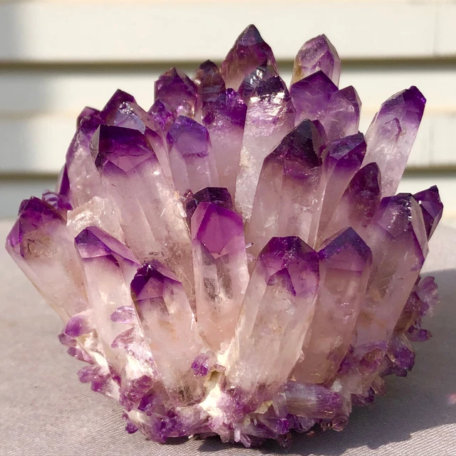 386G  New Find purple Phantom Quartz Crystal Cluster Mineral Specimen Healing