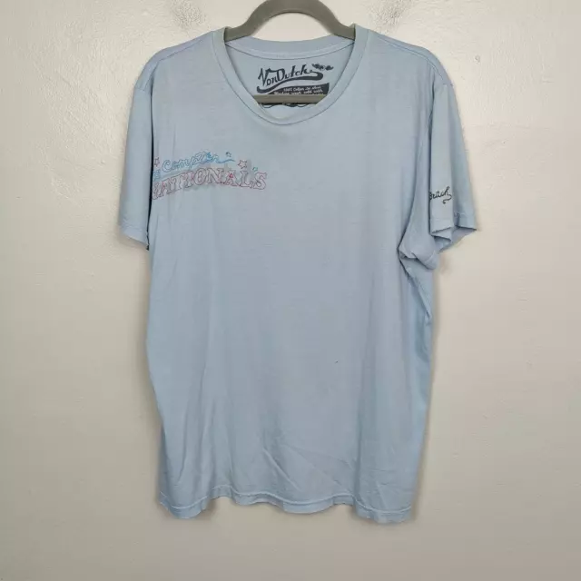 VON DUTCH COMPTON Nationals T-Shirt Mens XL Light Blue Embroidered Y2K ...