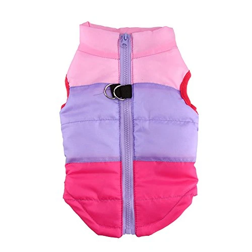 Idepet cappotto per cane e gatto con guinzaglio di ancoraggio, colore L, Rosa