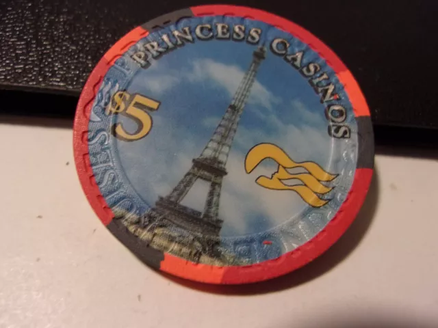 PRINCESS LINE CRUISE CASINO $5 gaming poker chip - ISLAND PRINCESS